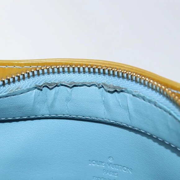 LOUIS VUITTON Monogram Vernis Houston Hand Bag Baby Blue M91005 LV Auth 150110 - Picture 10 of 16